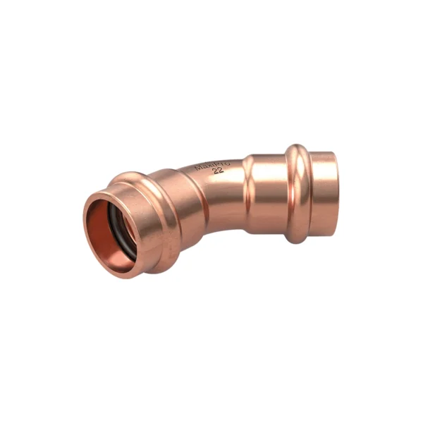 Pf Kupferbogen 45°  |  metrisch  |  12 mm
