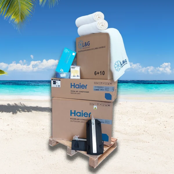 Palettenangebot mit Haier Revive Plus und Zubehör + GRATIS L&G Badetücher