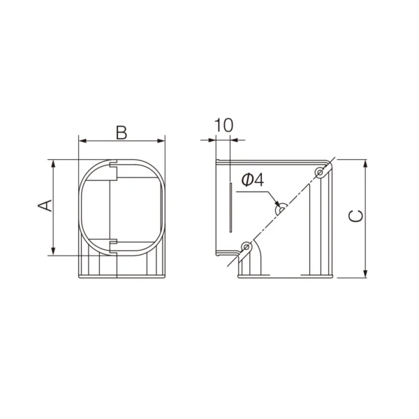 Inaba Denko Zubehör SD-77 W  |  weiß  |  Kurve 90° SKM-77 W – Bild 3