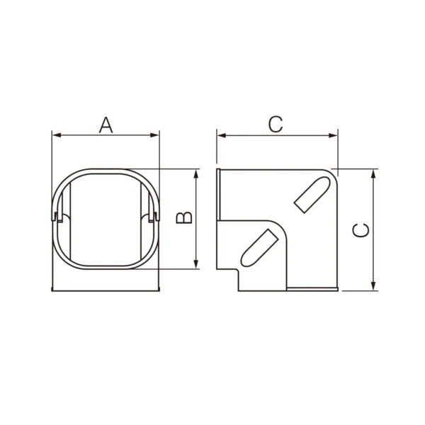 Inaba Denko Zubehör SD-77 A  |  anthrazit grau  |  Kurve 90° SCM-77 A – Bild 3