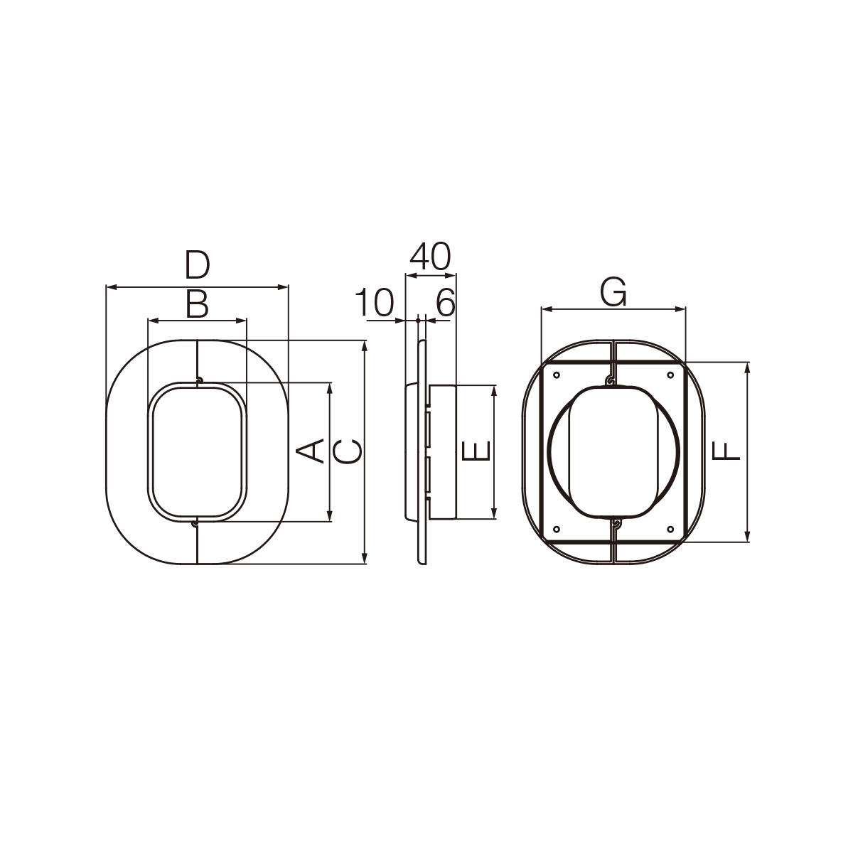 Inaba Denko Zubehör SD-77 W | weiß | Wandplatte SWC-77 W – Bild 3