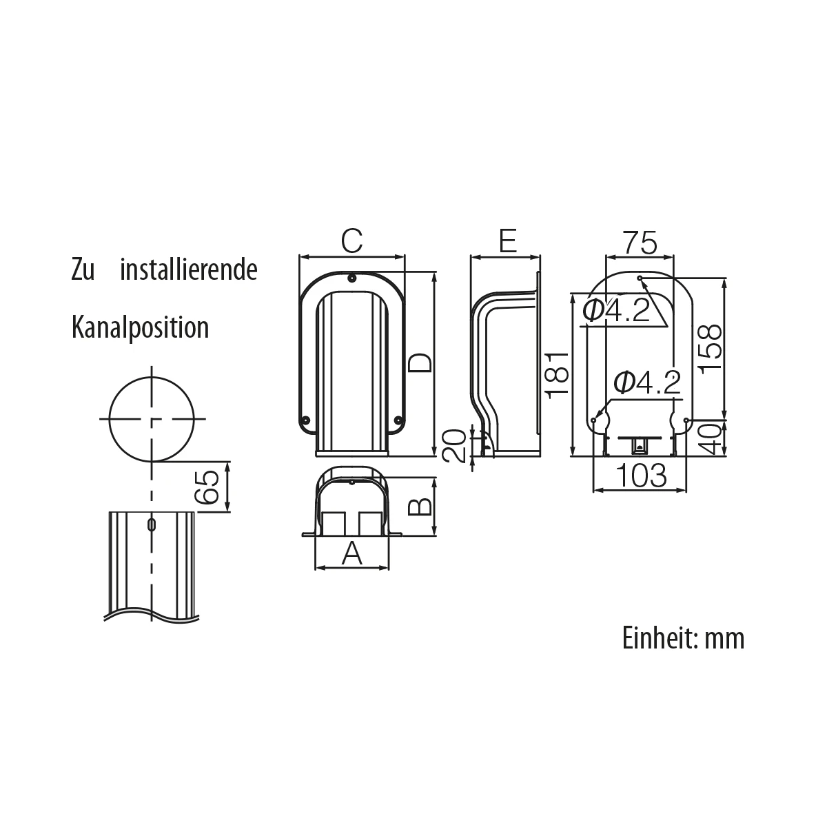 Inaba Denko Zubehör SD-77 W | weiß | Wandeinlass offen SWA-77 W – Bild 3